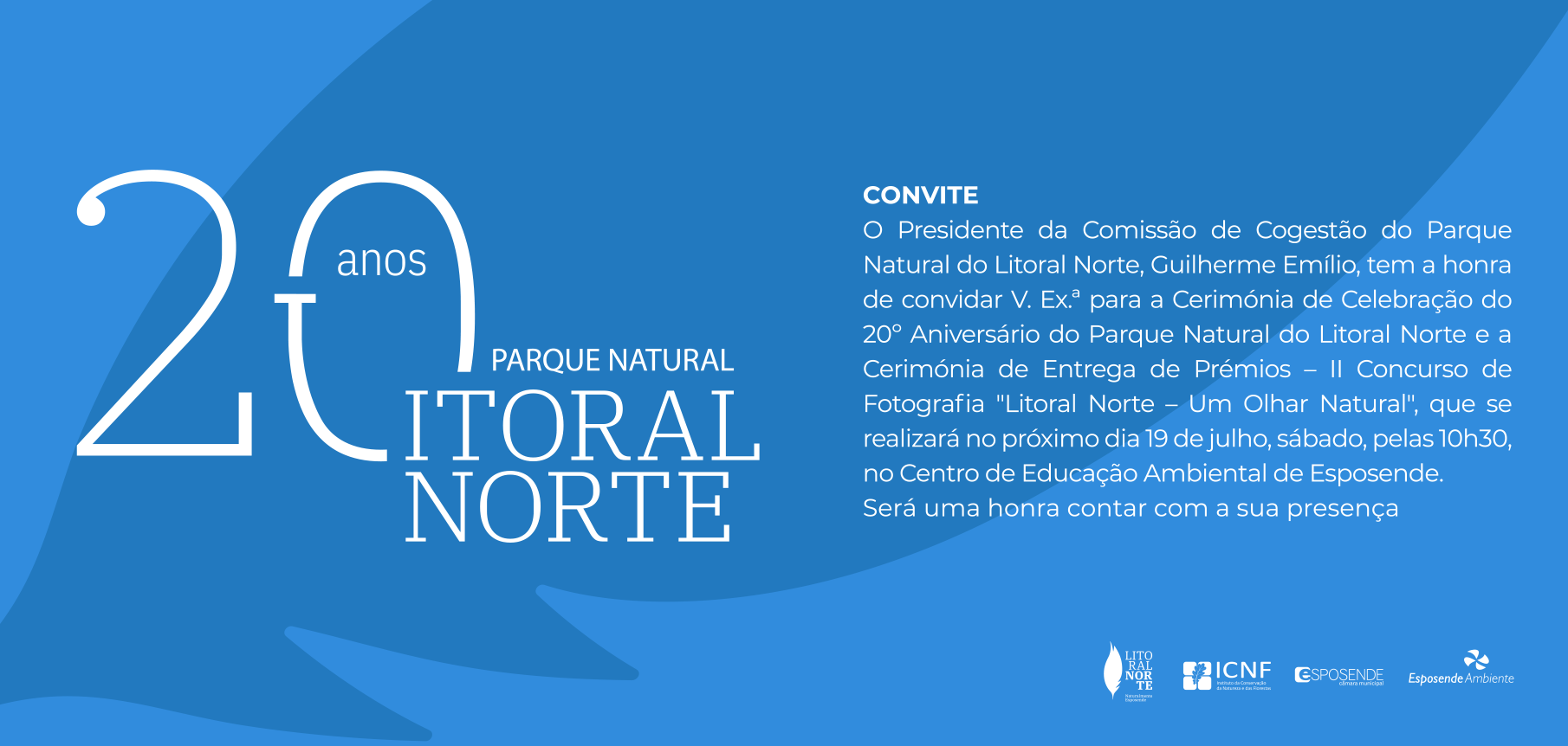 20.º Aniversário do PNLN 1 CONVITE PARQUE LITORAL NORTE 2